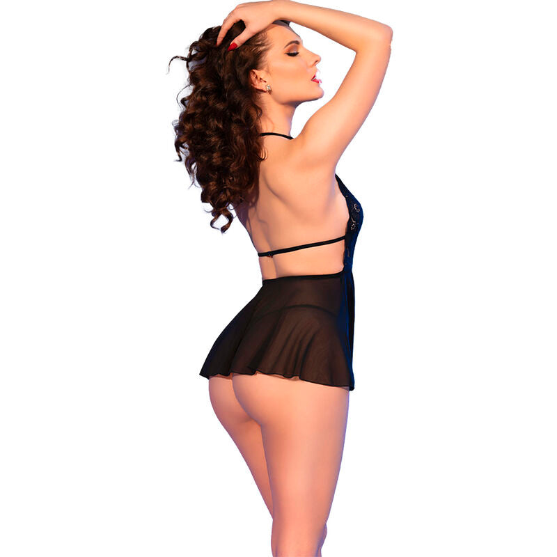 CHILIROSE - CR 4720 BABYDOLL E TANGA NERO S