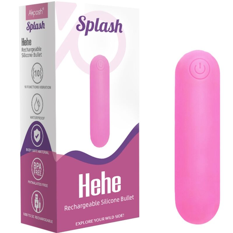ARMONY - SPLASH HEHE VIBRATORE BULLET SILICONE 10 VIBRAZIONI 65 X 15 CM ROSA
