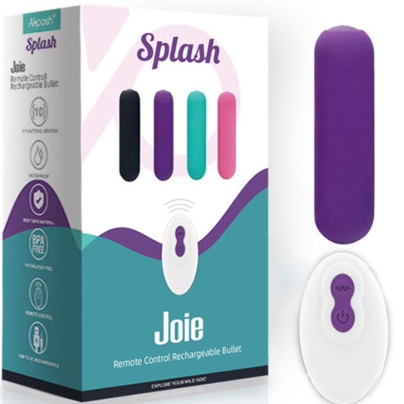 ARMONY - SPLASH JOIE VIBRATORE BULLET IN SILICONE TELECOMANDO 10 VIBRAZIONI 75 X 19 CM VIOLA