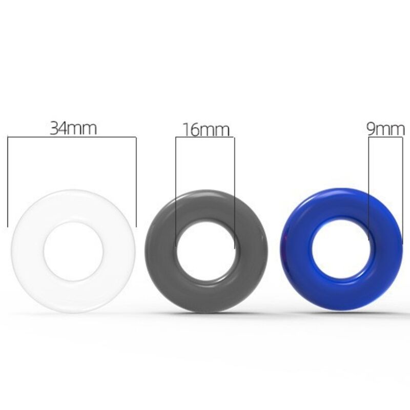 ANELLO PENE CLASSIC COLORI MULTIPLI TITAN LOVE SET 3 PZ