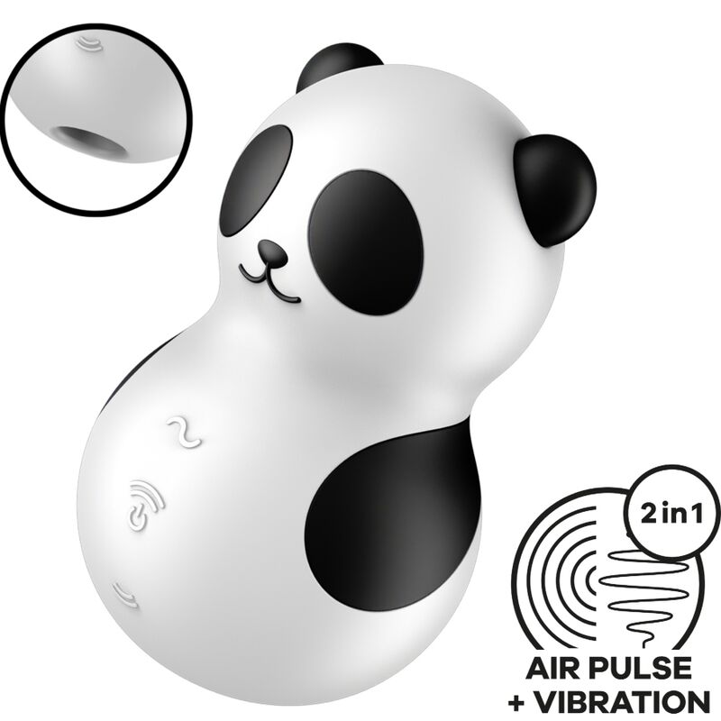 SATISFYER - PANDA VIBRATORE SUCCHIA CLITORIDE TASCABILE BIANCO E NERO