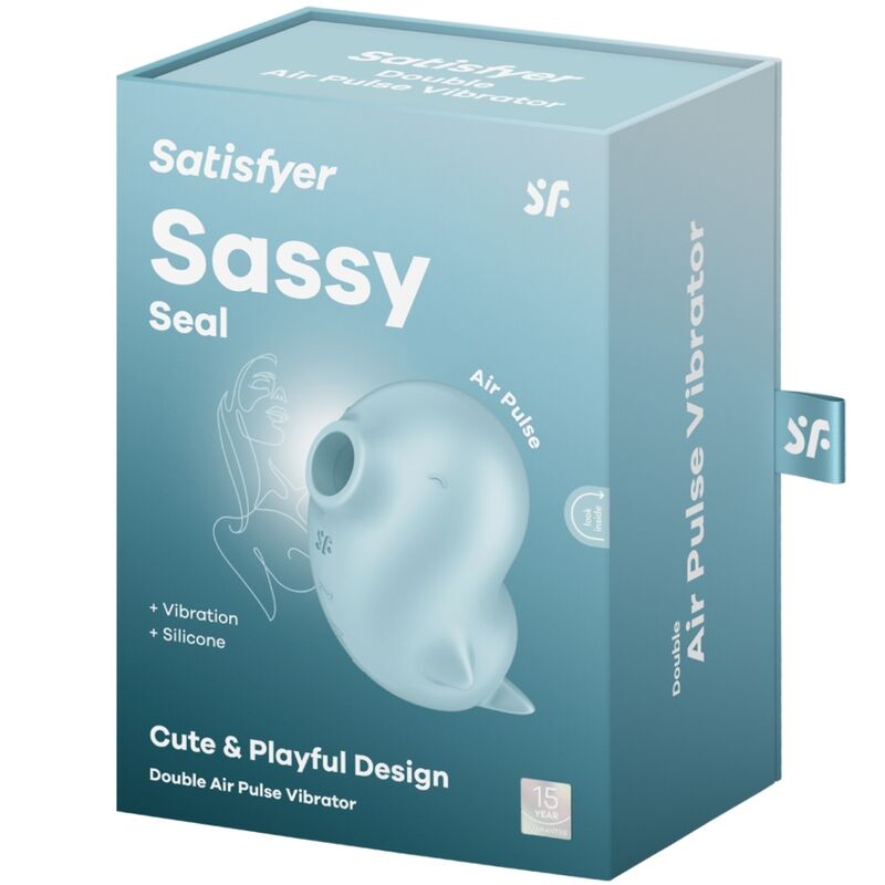 SATISFYER - SASSY SEAL VIBRATORE SUCCHIA CLITORIDE AIR PULSE AZZURRO
