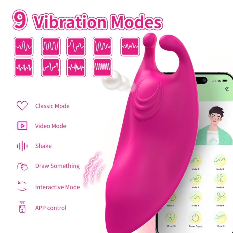 VIBRATORE PANTY DA MUTANDINA E STIMOLATORE G-SPOT HONEYBEE CON APP FUCSIA