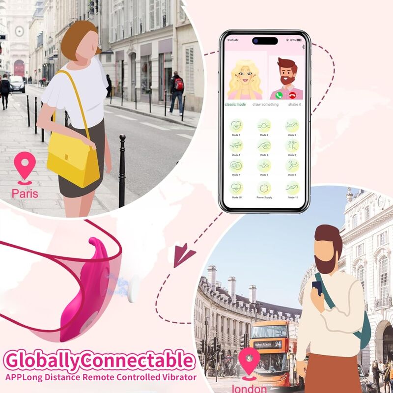 VIBRATORE PANTY DA MUTANDINA E STIMOLATORE G-SPOT HONEYBEE CON APP FUCSIA