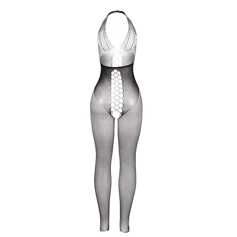 BODYSTOCKING NERO CON SCHIENA APERTA, DETTAGLI INCROCIATI, TAGLIA UNICA