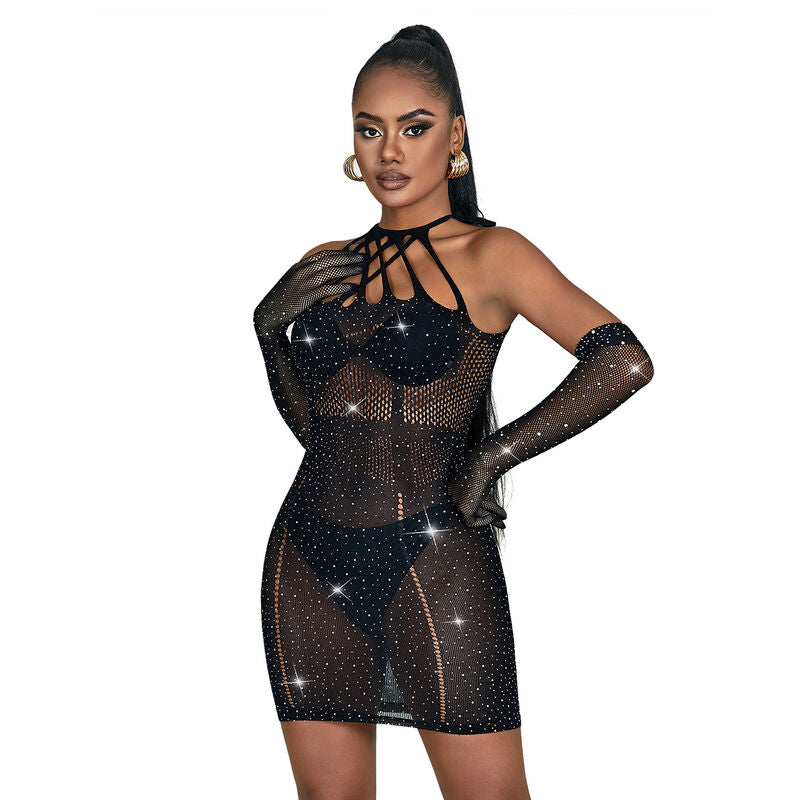 BODY SEXY A RETE CON STRASS, ELEGANTE E SENSUALE, COMFORT MASSIMO