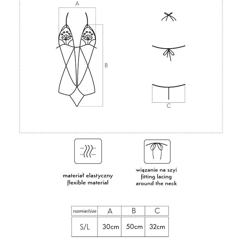 LIVCO CORSETTI FASHION - LUISINA BODY NERO T/U LC 20217