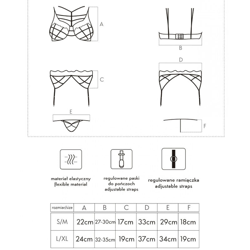 REGGISENO + SLIP + REGGICALZE, ELEGANTE E SENSUALE, LUSSO RAFFINATO