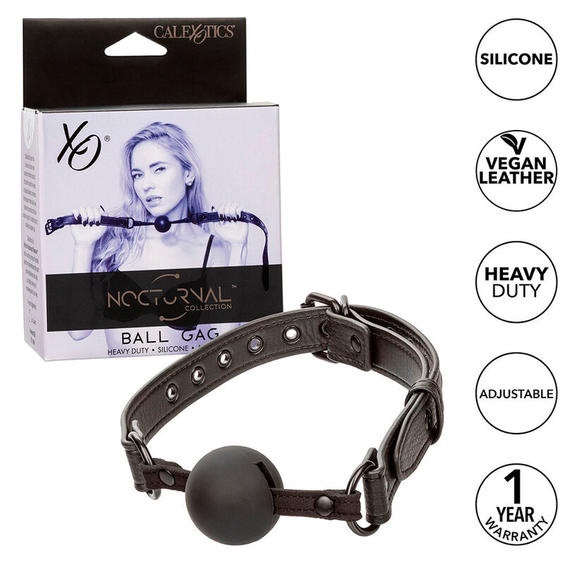 BALL GAG IN SILICONE NOCTURNAL NERO