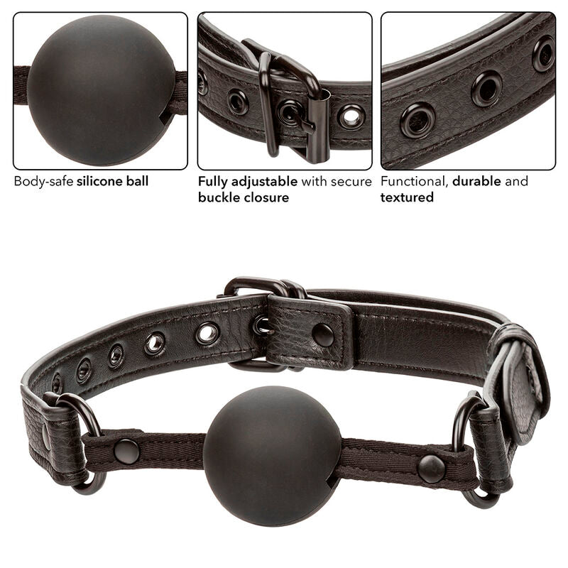 BALL GAG IN SILICONE NOCTURNAL NERO