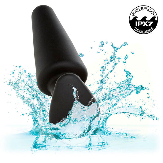 CALEXOTICS - ROCK BOTTOM PLUG ANALE CONICO 10 VIBRAZIONI IN SILICONE NERO