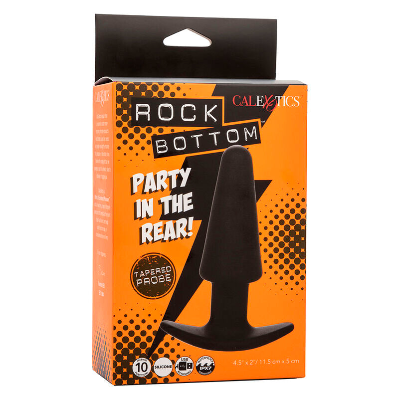 CALEXOTICS - ROCK BOTTOM PLUG ANALE CONICO 10 VIBRAZIONI IN SILICONE NERO