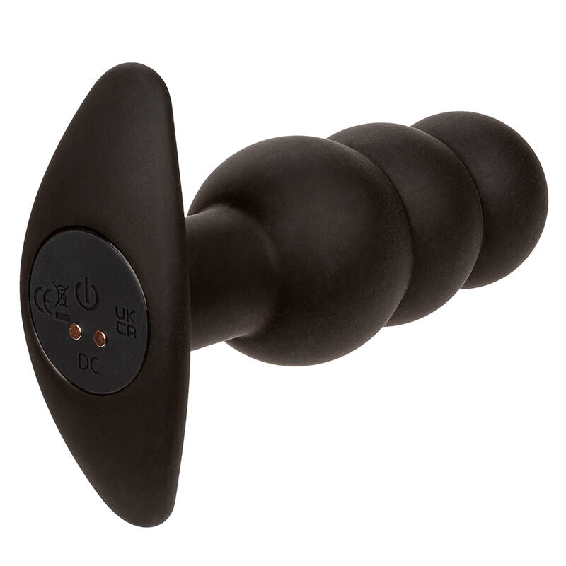 CALEXOTICS - ROCK BOTTOM PLUG ANALE CON PERLINE 10 VIBRAZIONI SILICONE NERO