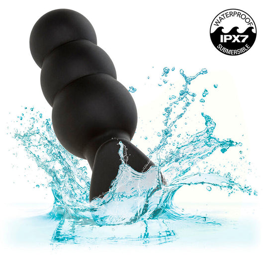 CALEXOTICS - ROCK BOTTOM PLUG ANALE CON PERLINE 10 VIBRAZIONI SILICONE NERO