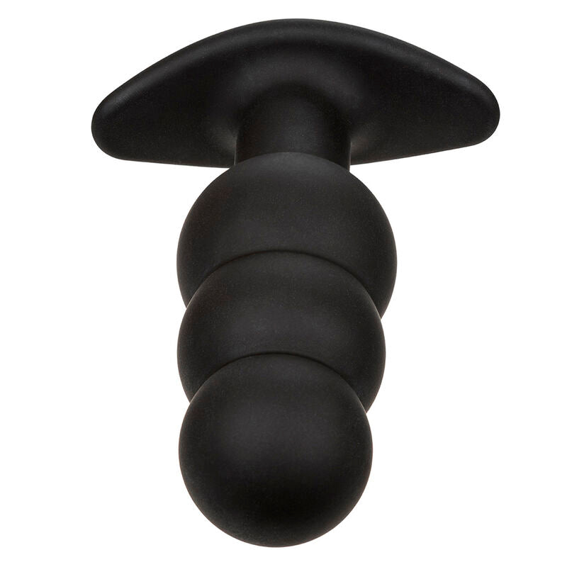 CALEXOTICS - ROCK BOTTOM PLUG ANALE CON PERLINE 10 VIBRAZIONI SILICONE NERO