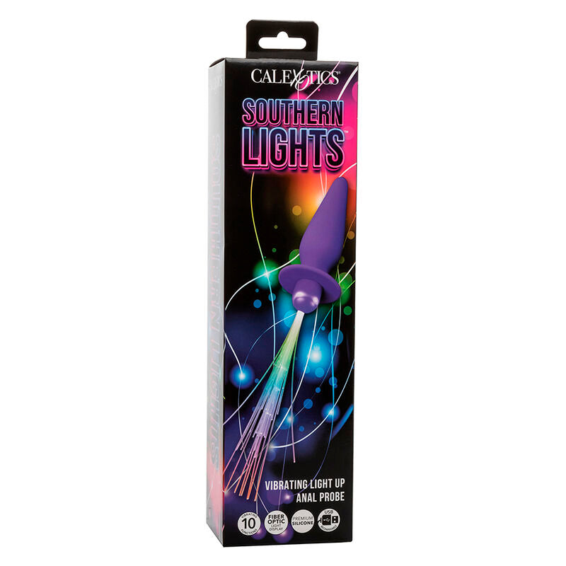 CALEXOTICS - SOUTHERN LIGHTS PLUG ANALE ILLUMINANTE 10 VIBRAZIONI SILICONE VIOLA