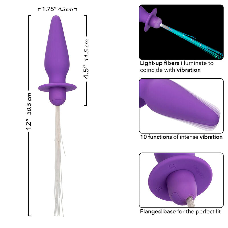 CALEXOTICS - SOUTHERN LIGHTS PLUG ANALE ILLUMINANTE 10 VIBRAZIONI SILICONE VIOLA