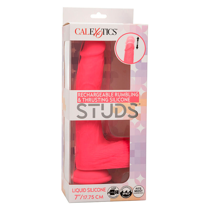 VIBRATORE ROTATORE RICARICABILE 10 VIBRAZIONI STUDS ROSA