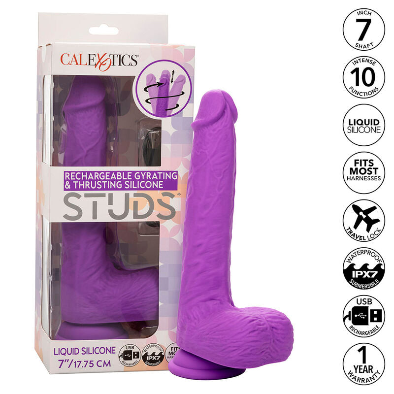 CALEXOTICS - STUDS VIBRATORE RICARICABILE E ROTANTE  10 VIBRAZIONI VIOLA