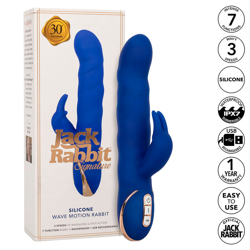 CALEXOTICS - JACK RABBIT  WAVE MOTION VIBRATORE CON RABBIT BLU