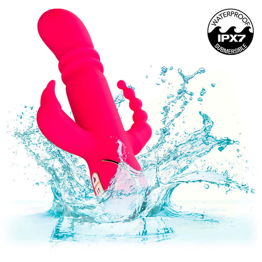 CALEXOTICS - JACK FANTASY VIBRATORE TRIPLO RISCALDATO CON RABBIT ROSA