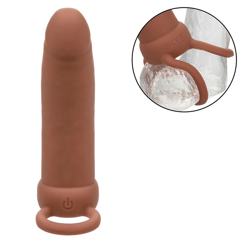 CALEXOTICS - MAXX THICK DUAL PENETRATOR PROLUNGA  10 VIBRAZIONI MARRONE