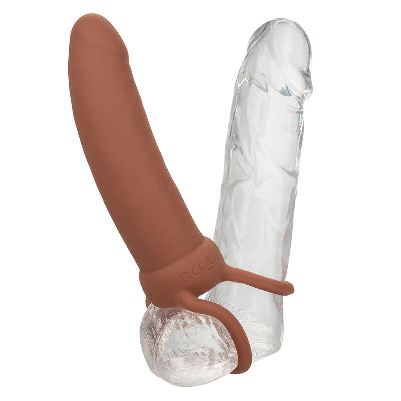 CALEXOTICS - MAXX THICK DUAL PENETRATOR PROLUNGA  10 VIBRAZIONI MARRONE