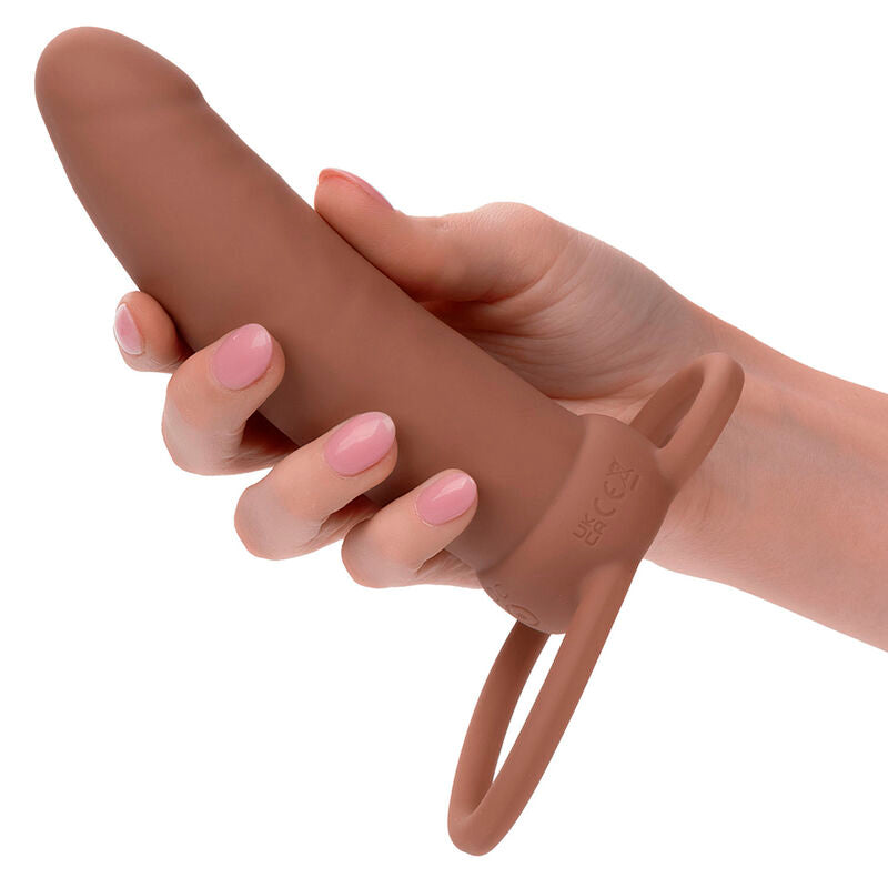 CALEXOTICS - MAXX THICK DUAL PENETRATOR PROLUNGA  10 VIBRAZIONI MARRONE