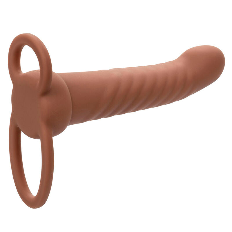 CALEXOTICS - MAXX RIBBED DOPPIA PROLUNGA 10 VIBRAZIONI MULATTO