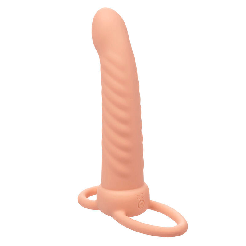 CALEXOTICS - MAXX RIBBED DOPPIA PROLUNGA 10 VIBRAZIONI NUDE