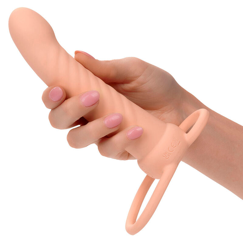 CALEXOTICS - MAXX RIBBED DOPPIA PROLUNGA 10 VIBRAZIONI NUDE