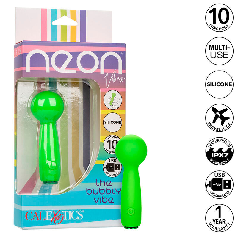 CALEXOTICS - NEON VIBES THE BUBBLY VIBE  MINI MASSAGGIATORE  10 VIBRAZIONI VERDE