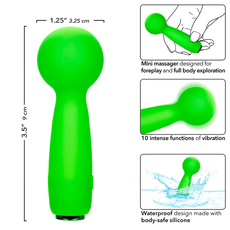 CALEXOTICS - NEON VIBES THE BUBBLY VIBE  MINI MASSAGGIATORE  10 VIBRAZIONI VERDE