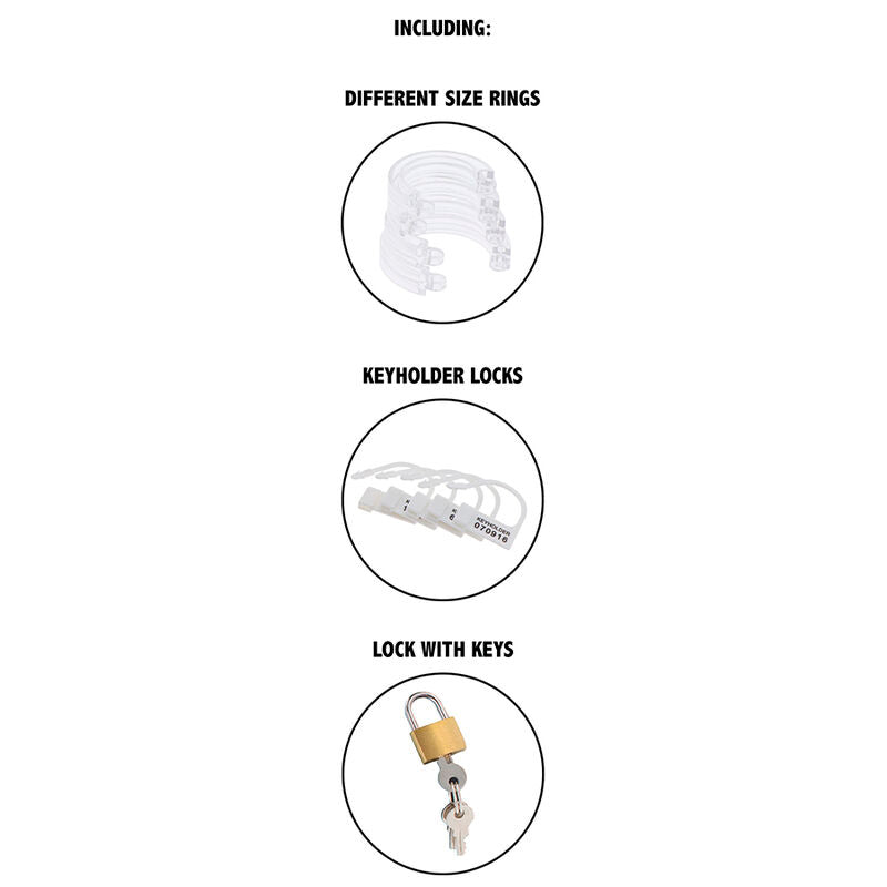 HIDDEN DESIRE - EXTREME GABBIA DI CASTITÀ PER PENE REGOLABILE IN ACRILICO TRASPARENTE