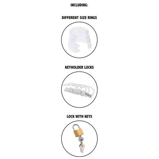 HIDDEN DESIRE - EXTREME GABBIA DI CASTITÀ PER PENE REGOLABILE IN ACRILICO TRASPARENTE