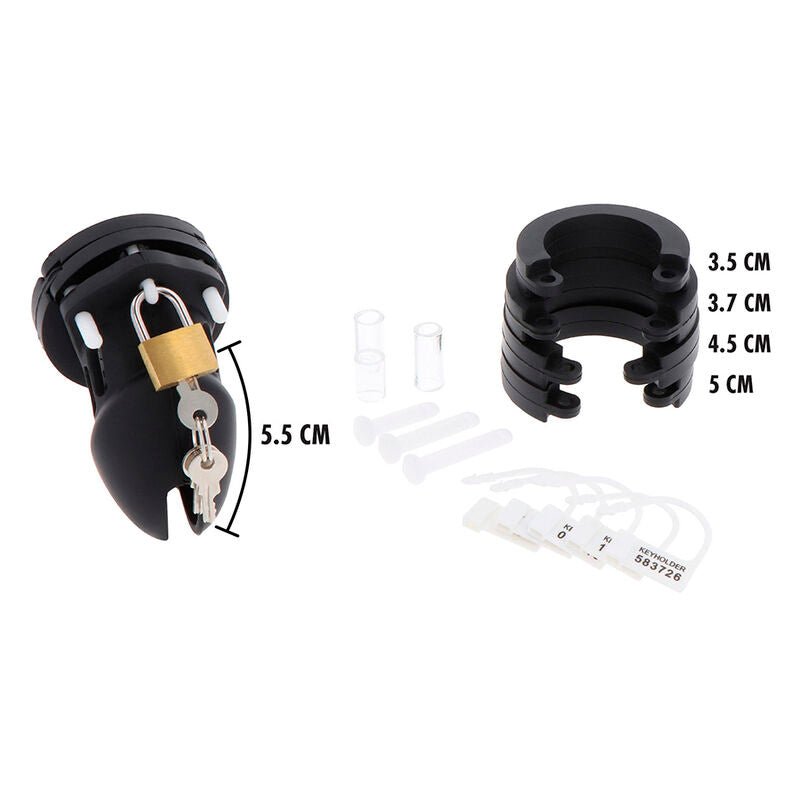 HIDDEN DESIRE - EXTREME GABBIA  DI CASTITÀ PER PENE IN SILICONE TAGLIA S NERO