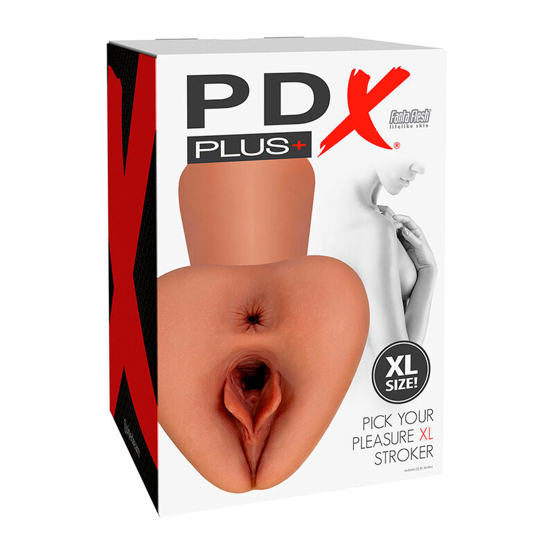 PDX PLUS - PICK YOUR PLEASURE MASTURBATORE REALISTICO XL CON VAGINA COLORE SCURO