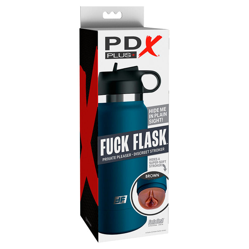 PDX PLUS - MASTURBATORE DESIGN DISCRETO A FORMA DI BOTTIGLIA CON VAGINA FUCK FLASK  CARAMEL