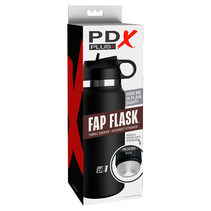 PDX PLUS - MASTURBATORE DESIGN DISCRETO A FORMA DI BOTTIGLIA FAP FLASK TRASPARENTE