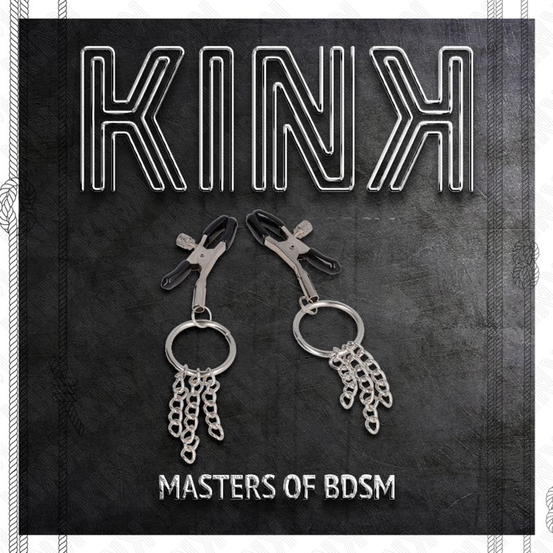 KINK - MORSETTI PER CAPEZZOLI CON ANELLO E CATENINA ARGENTO 6 CM