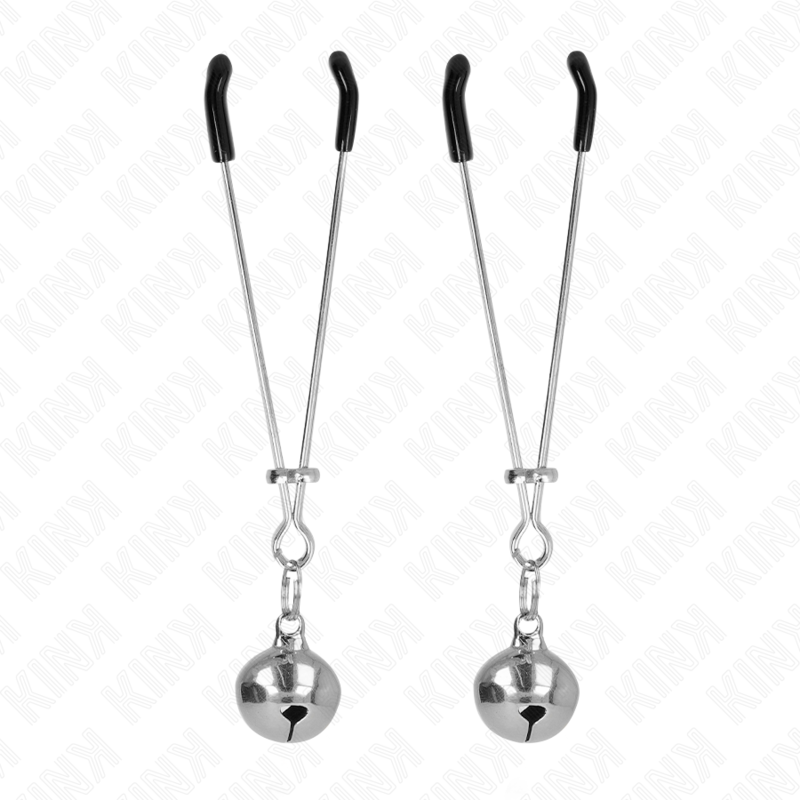 KINK - MORSETTI PER CAPEZZOLI CON CAMPANELLA SOTTILE COLOR ARGENTO 7 CM