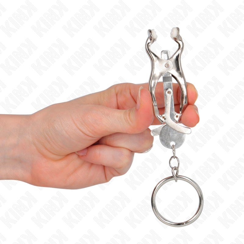 KINK - MORSETTI PER CAPEZZOLI CON O-RING A TRIFOGLIO GIAPPONESE COLOR  ARGENTO