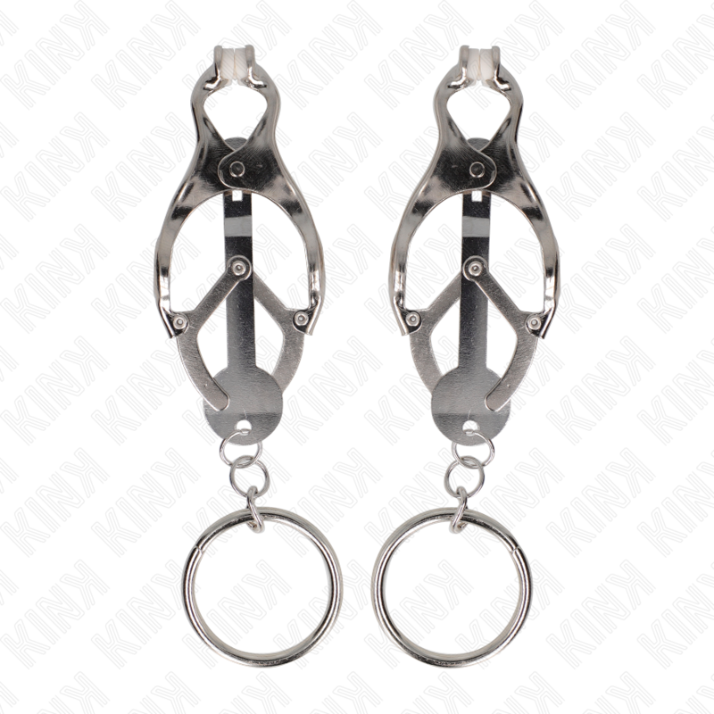 KINK - MORSETTI PER CAPEZZOLI CON O-RING A TRIFOGLIO GIAPPONESE COLOR  ARGENTO
