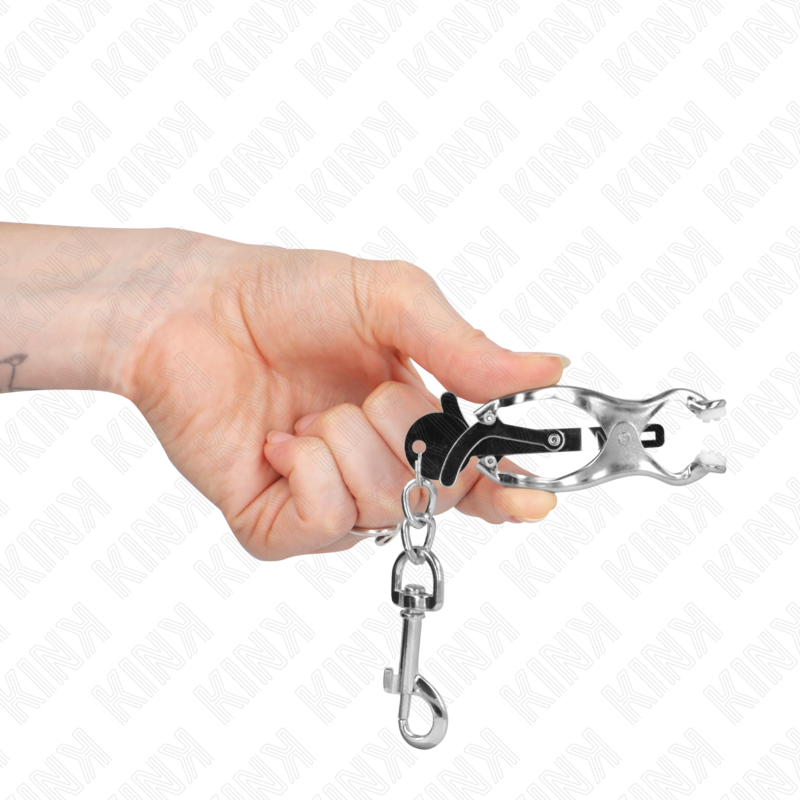 KINK - MORSETTI PER CAPEZZOLI A TRIFOGLIO GIAPPONESE CON GANCI COLOR ARGENTO