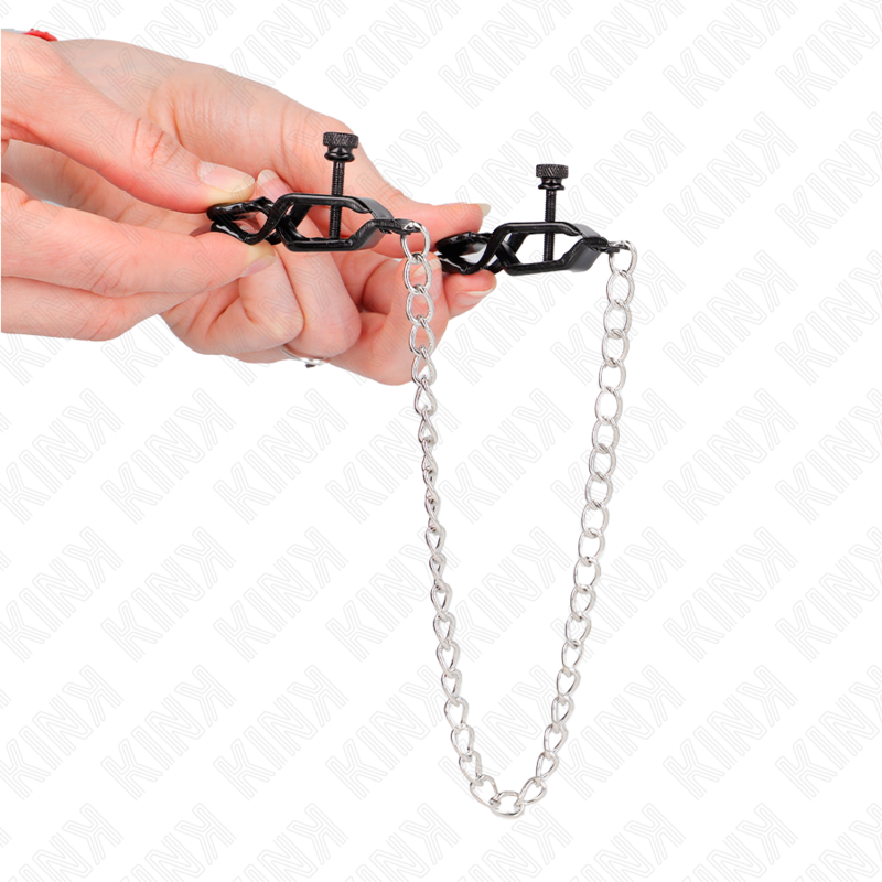 KINK - MORSETTI PER CAPEZZOLI A CATENA PIATTA COLOR ARGENTO 30 CM