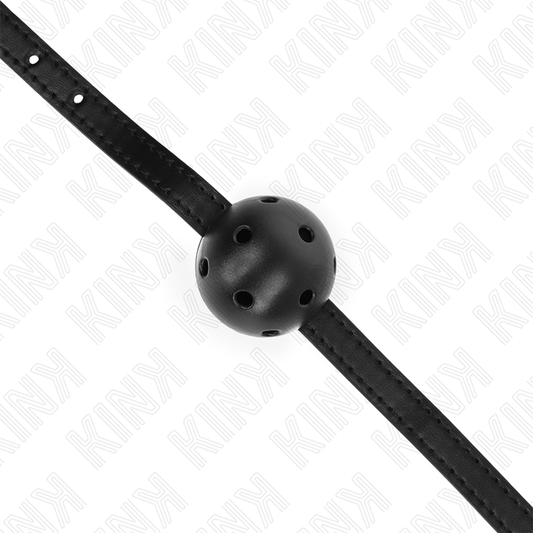 KINK - BALL GAG SIMPLICITY  CON SFERA FORATA NERA 4,5 CM MISURA  62 x 1,5 CM