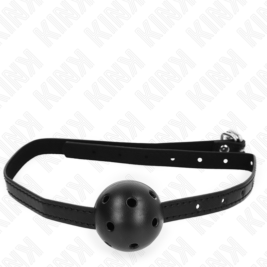 KINK - BALL GAG SIMPLICITY  CON SFERA FORATA NERA 4,5 CM MISURA  62 x 1,5 CM