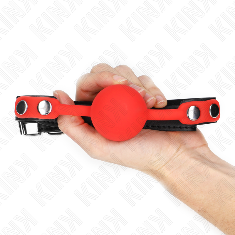 KINK - BALL GAG IN SILICONE CON SFERA ROSSA 4 CM GAG 60 x 2 CM