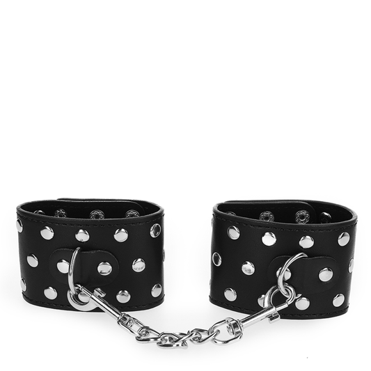 KINK - CINTURINI DA POLSO CON CHIUSURA A SCATTO CON RIVETTI NERI REGOLABILI 19-24 CM X 5,5 CM
