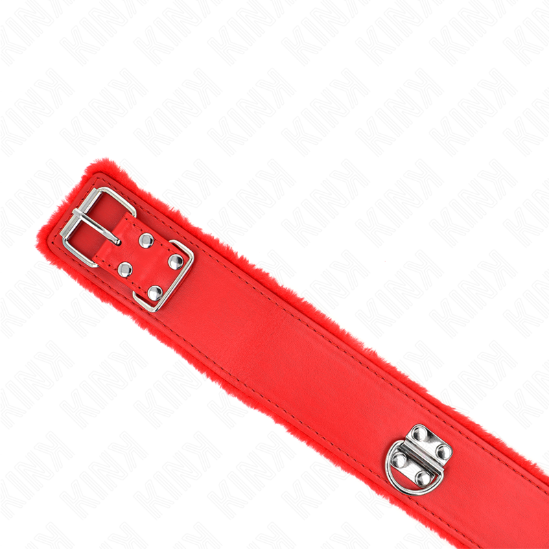 KINK - COLLARE CON GUINZAGLIO 116 CM MODELLO 4 ROSSO CON BORCHIE ARGENTO REGOLABILE 40-48 CM X 6 CM